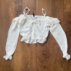 Cropped white blouse